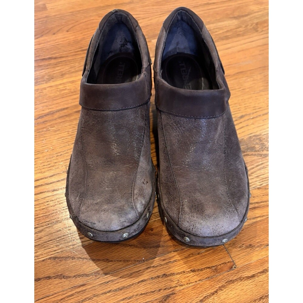 Women’s Merrell slip-on clogs in rich brown Low, supportive rubber heel 9.5 - Picture 2 of 7